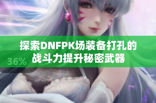 探索DNFPK场装备打孔的战斗力提升秘密武器