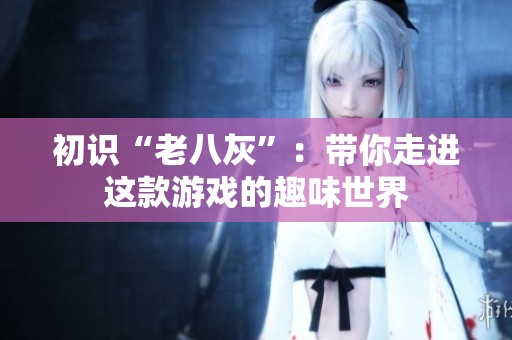 初识“老八灰”：带你走进这款游戏的趣味世界