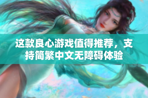 这款良心游戏值得推荐，支持简繁中文无障碍体验