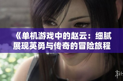 《单机游戏中的赵云：细腻展现英勇与传奇的冒险旅程》