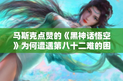 马斯克点赞的《黑神话悟空》为何遭遇第八十二难的困扰？