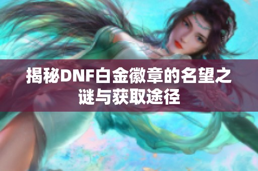 揭秘DNF白金徽章的名望之谜与获取途径