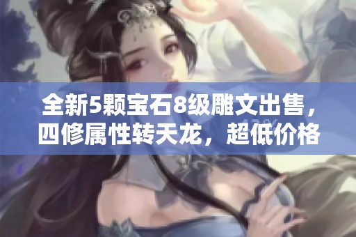 全新5颗宝石8级雕文出售，四修属性转天龙，超低价格热卖中