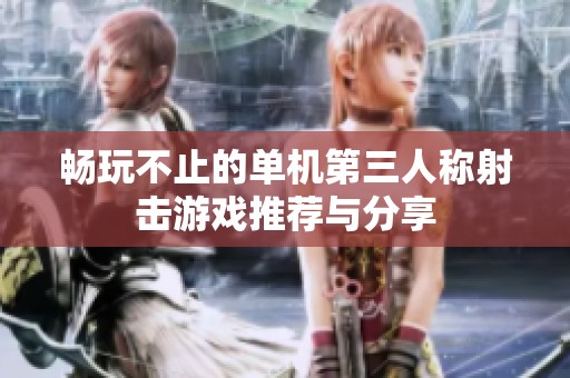 畅玩不止的单机第三人称射击游戏推荐与分享