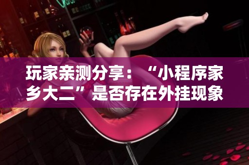 玩家亲测分享：“小程序家乡大二”是否存在外挂现象揭秘
