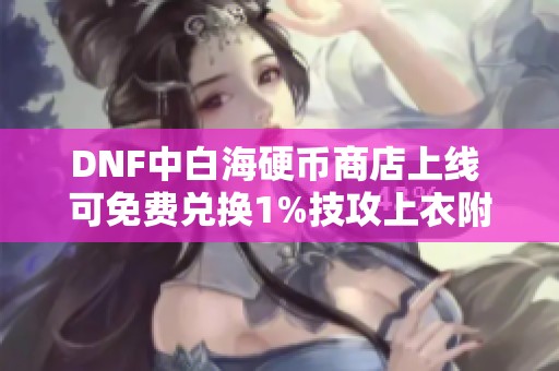 DNF中白海硬币商店上线 可免费兑换1%技攻上衣附魔礼盒