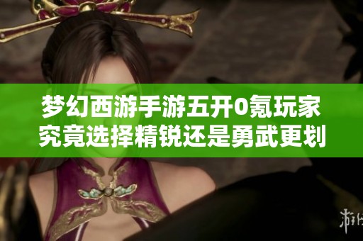 梦幻西游手游五开0氪玩家究竟选择精锐还是勇武更划算