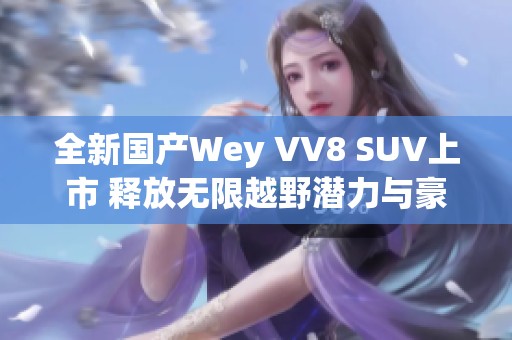 全新国产Wey VV8 SUV上市 释放无限越野潜力与豪华体验