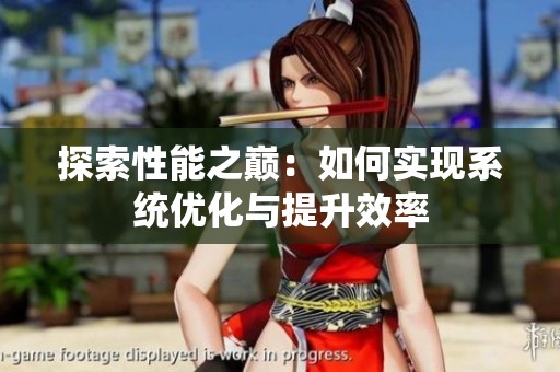 探索性能之巅：如何实现系统优化与提升效率