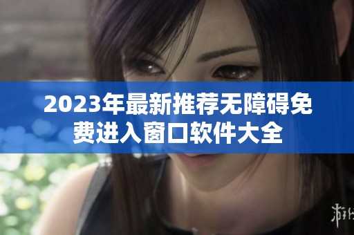 2023年最新推荐无障碍免费进入窗口软件大全