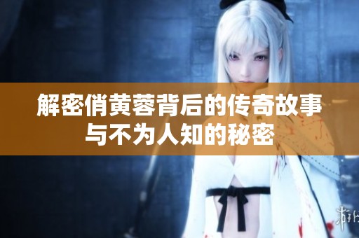 解密俏黄蓉背后的传奇故事与不为人知的秘密