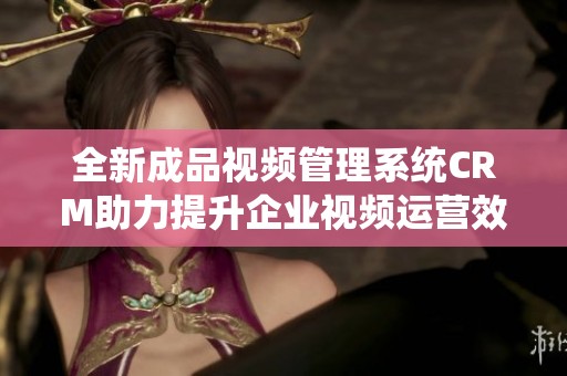 全新成品视频管理系统CRM助力提升企业视频运营效率