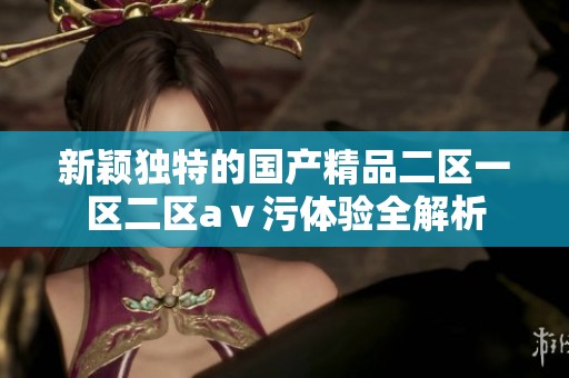 新颖独特的国产精品二区一区二区aⅴ污体验全解析