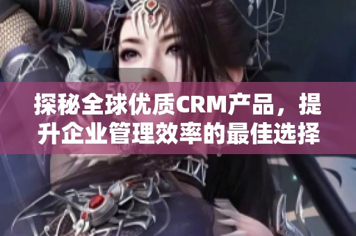 探秘全球优质CRM产品，提升企业管理效率的最佳选择