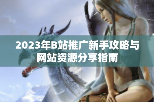 2023年B站推广新手攻略与网站资源分享指南
