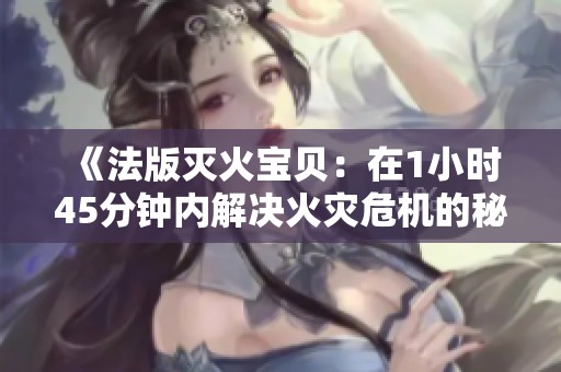 《法版灭火宝贝：在1小时45分钟内解决火灾危机的秘籍》