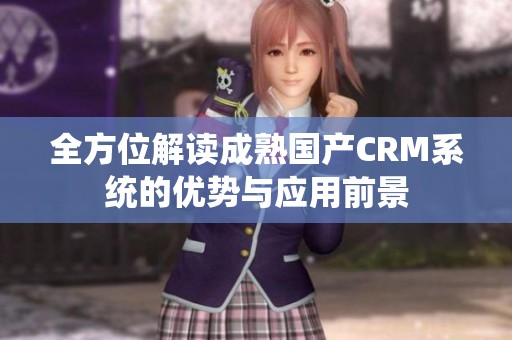 全方位解读成熟国产CRM系统的优势与应用前景