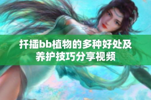 扦插bb植物的多种好处及养护技巧分享视频