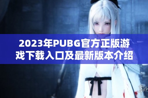 2023年PUBG官方正版游戏下载入口及最新版本介绍