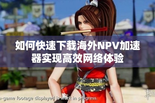如何快速下载海外NPV加速器实现高效网络体验