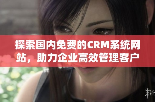 探索国内免费的CRM系统网站，助力企业高效管理客户关系
