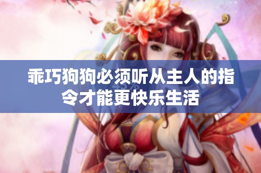 乖巧狗狗必须听从主人的指令才能更快乐生活