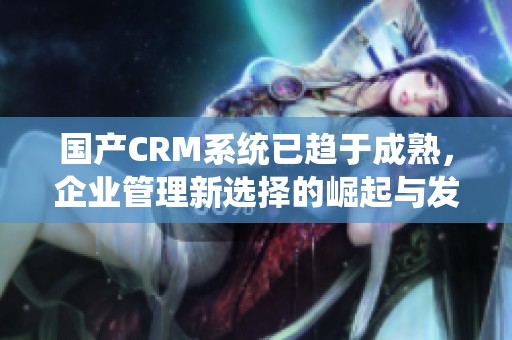 国产CRM系统已趋于成熟，企业管理新选择的崛起与发展