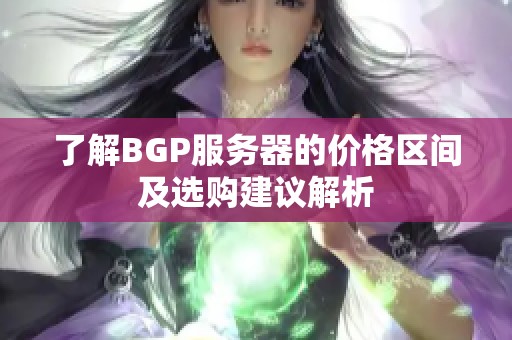 了解BGP服务器的价格区间及选购建议解析