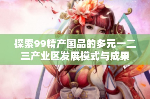 探索99精产国品的多元一二三产业区发展模式与成果