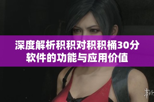 深度解析积积对积积桶30分软件的功能与应用价值