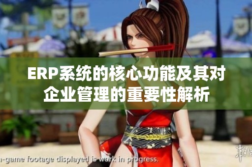 ERP系统的核心功能及其对企业管理的重要性解析