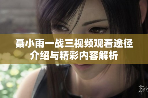 聂小雨一战三视频观看途径介绍与精彩内容解析