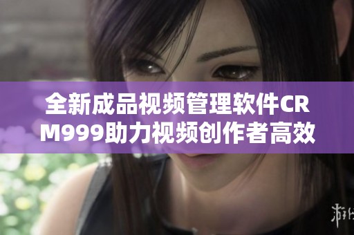 全新成品视频管理软件CRM999助力视频创作者高效管理与发布