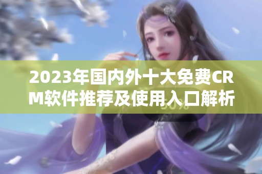 2023年国内外十大免费CRM软件推荐及使用入口解析
