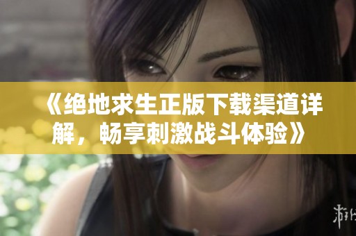 《绝地求生正版下载渠道详解，畅享刺激战斗体验》