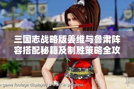 三国志战略版姜维与鲁肃阵容搭配秘籍及制胜策略全攻略
