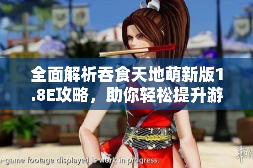 全面解析吞食天地萌新版1.8E攻略，助你轻松提升游戏技巧与体验